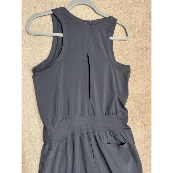 Zella OSR Pursuit Sleeveless Crop JUMPSUIT Size M Black Yoga Pilates - Picture 8 of 8